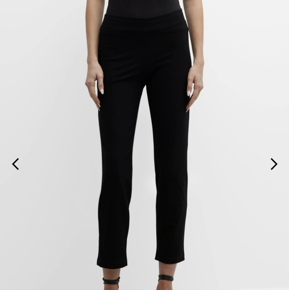 Eileen Fisher Washable Crepe Ankle Black Stretchy Pants Career Office Travel LP - Picture 4 of 10